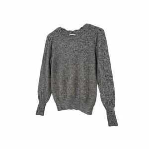 LOFT Marled Knit Sweater Women’s Medium 8-10 Gray Crew Neck Long Sleeve